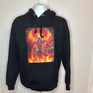 Black Hoodie with Fiery Anime Design Assassin’s Creed